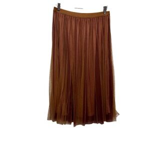 Hem And Thread Women Whimsy Fairy Skirt M Brown‎ Burgundy Tulle Pleated Romantic